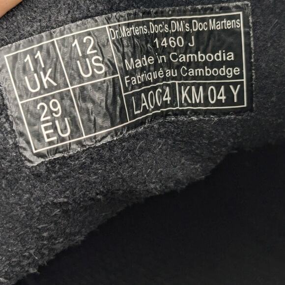 Dr. Martens Junior Boots 1460 J Softy T Leather Lace-Up Ankle Boot Black Size 12 - Picture 8 of 10